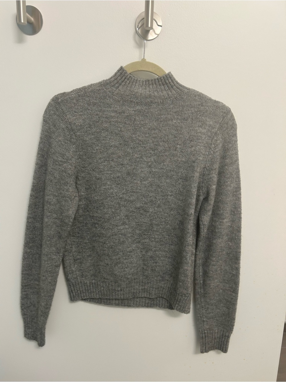 Steven By Steve Madden Heather Gray Mock Neck Sweater